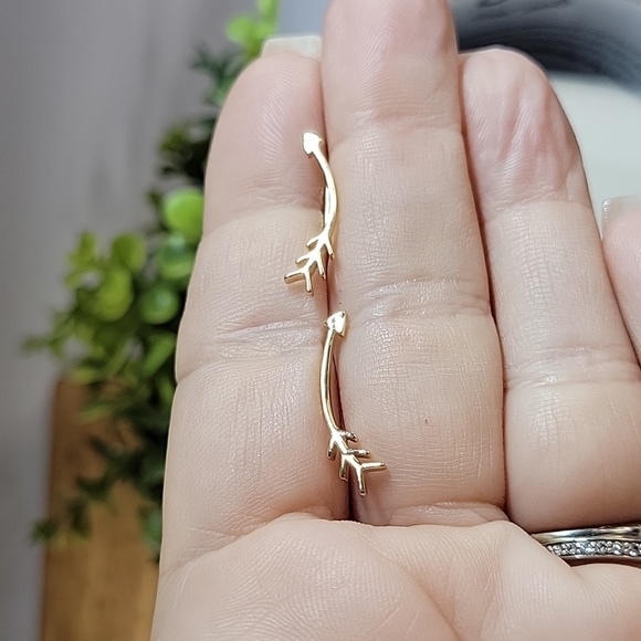 Curved Arrow Ear Climbers, choice of color - Picture 7 of 8